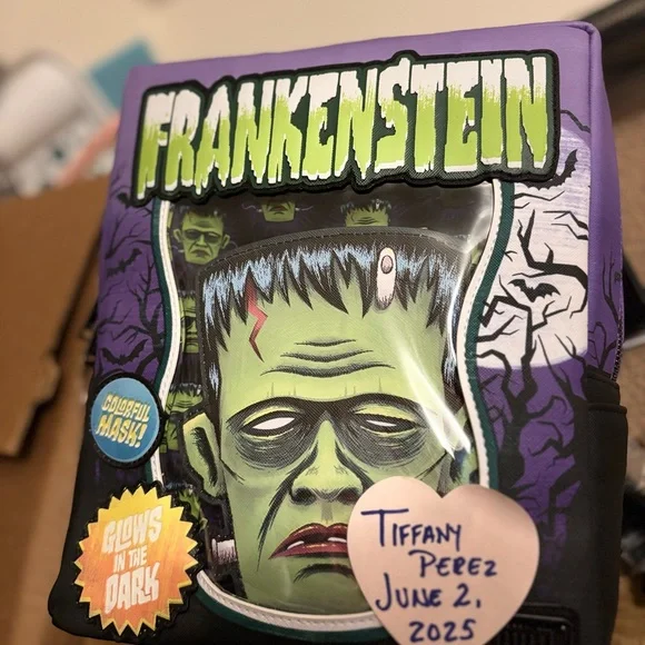 Loungefly Purple and Green Frankenstein Backpack Amazon.com: Loungefly Universal Monsters Frankenstein Neon  main image 4